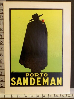 1936 PORTO SANDEMAN MASSIOT WINE CAPE HAT MYSTERY MAN HOME DECOR  2326823268
