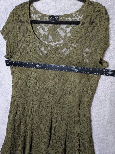 Grünes Spitzenkleid XL Fee Grunge Boho Whimsigoth böse Hexe Elphaba Skater - Bild 4 von 11