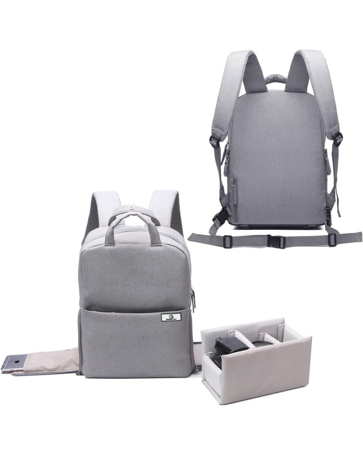Koolertron Gray Waterproof Camera Backpack Laptop… - image 5