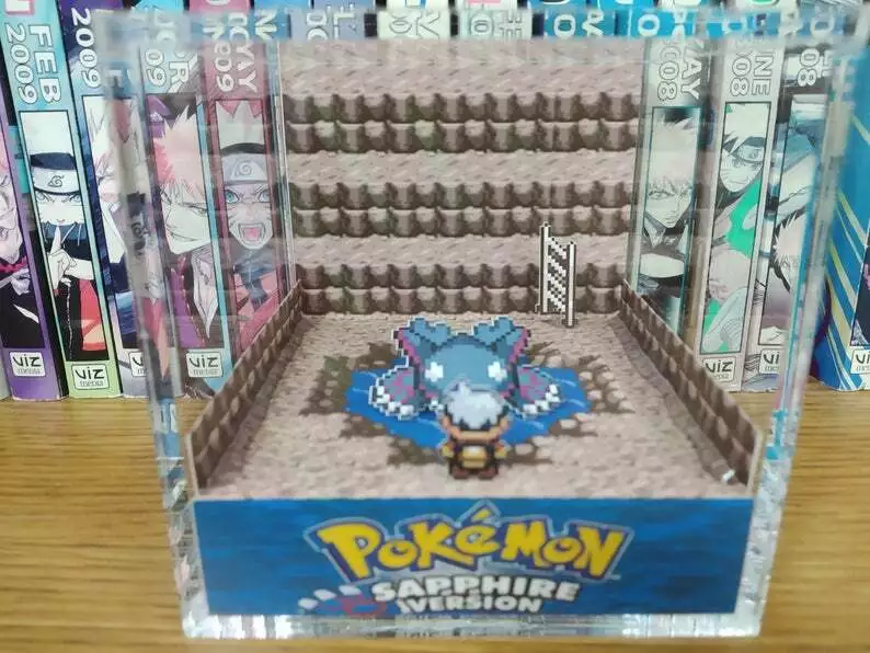 Pokemon Gardevoir Evolution Handmade Diorama - Gameboy Gaming/Retro Cube- Fanart