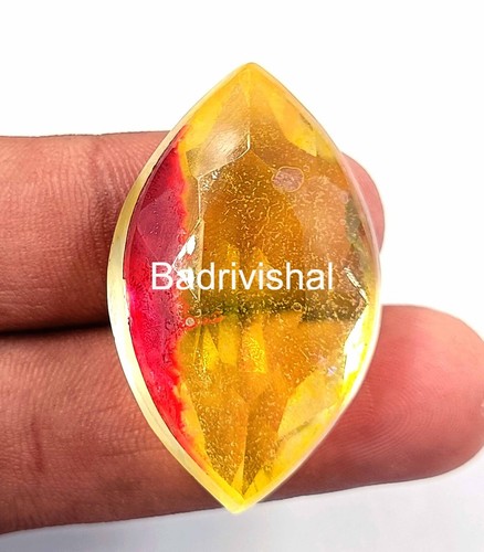 Rutilated Quartz Certified 63 Ct Marquise Cut Bi-Color Gems Superb Quality 4JUI - Picture 3 of 9