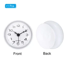 Waterproof Bathroom Shower Clock with Suction Cup Mini Wall Clocks White