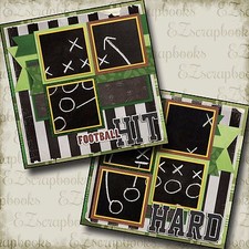 HIT HARD Football - 2 Premade Scrapbook Pages - EZ Layout 8