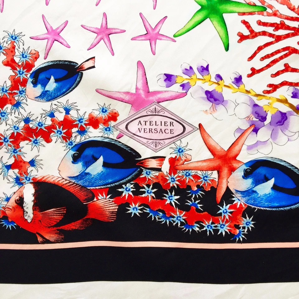 GIANNI VERSACE Panel Tela Seda Estampado Estrellas de Mar de S/S 1995 Foto 3 de 4