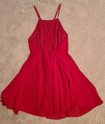 open lace back dress Red Spaghetti Strap Ruffled Short Homecoming Dress, Short Prom Dress w –  cherishgirls main image 1