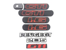 Kit de Custode creusé Peugeot 205 GTI 1.6 Noire avec Logo