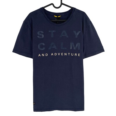 Camel Active Herren Marineblau Grafik Bedruckt Rundhals Kurzarm Größe M