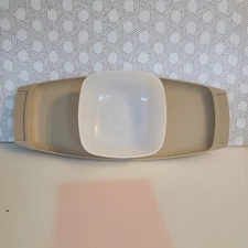 Vintage Tupperware Serve-Ette Tray and Bowl Chip Dip Relish Dish  MCM