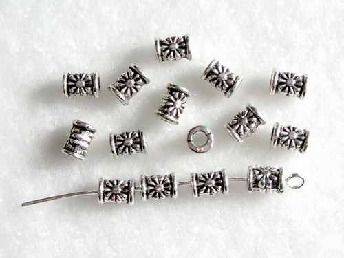 15 Intercalaires spacer _ CYLINDRE FLEUR 6,5x5mm _ Perles apprêts bijoux _ A135 - Picture 9 of 9