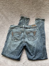 True Religion "Halle" slim fit acid wash multi-zip women's jeans sz 27 F6 