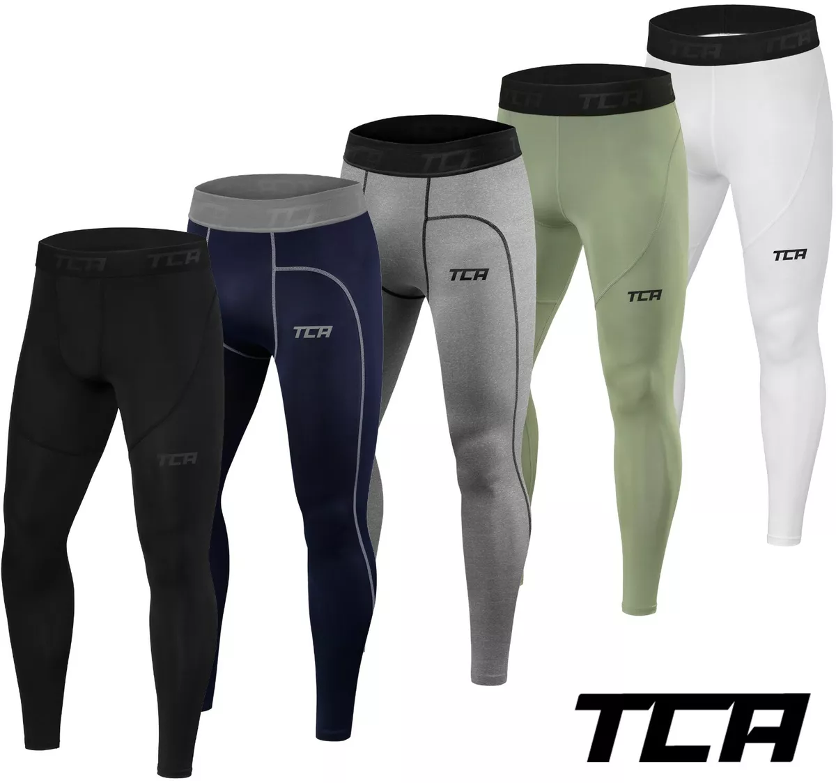 Compression Base Layer Leggings TCA Mens Boys Pro Performance Sports Gym  Logo