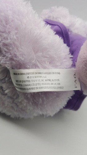FAO SCHWARZ PURPLE DRESS SITTING TEDDY BEAR STUFFED ANIMAL PLUSH TOY SOFT GIRL - Picture 5 of 7