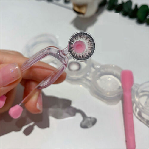 1 Set Eye Care Contact Lens Inserter Remover Tool Silicone Soft Tip Tweezers Set - Picture 2 of 14