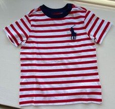 Image of Polo Ralph Lauren Dark Blue & White Striped T-Shirt Age 4 Years Bnwt