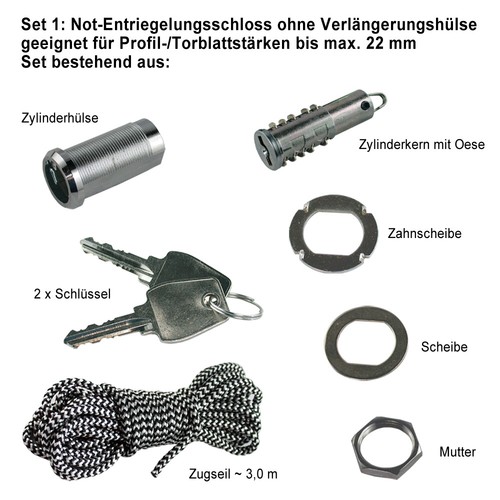 Notentriegelung mit Schloss für Hörmann Liftmaster Garagentor Antrieb Tor Funk - Bild 4 von 19