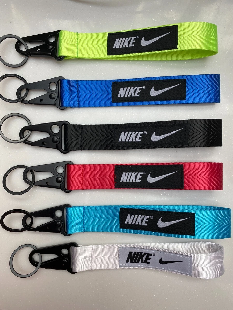 Black Red Blue White or Green Nike Wrist Lanyard Keychain Free