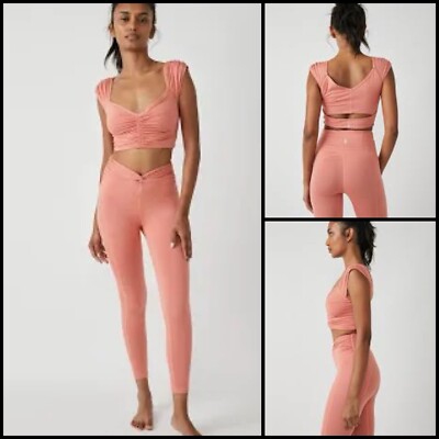 Free People Movement Breathe Deeper High Rise Leggings In Blush Athleisure S