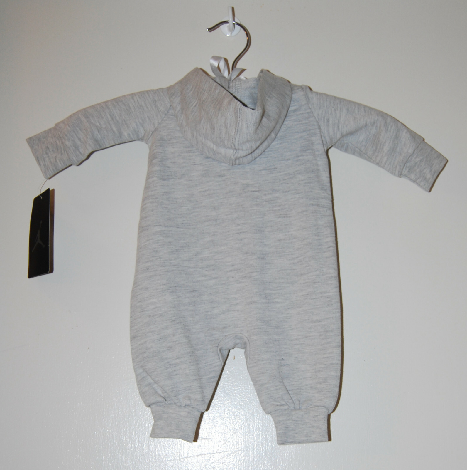 NWT Nike Air Infant Boys LS | NB Gray Romper Hooded Full Length eBay sz Sweatshirt 3M