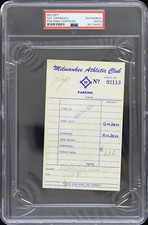 1974 Del Crandall Milwaukee Braves Signed Athletic Club Receipt PSA/DNA Slabbed