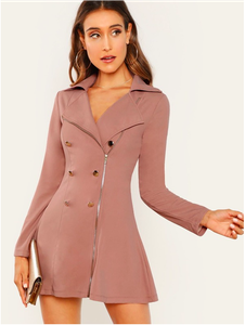 dusty pink blazer dress