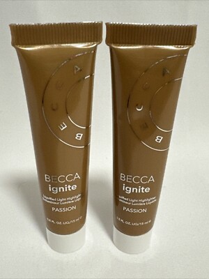 2 x Becca ignite liquified Light Highlighter Passion 0.5 fl oz / 15 ml Each Tube