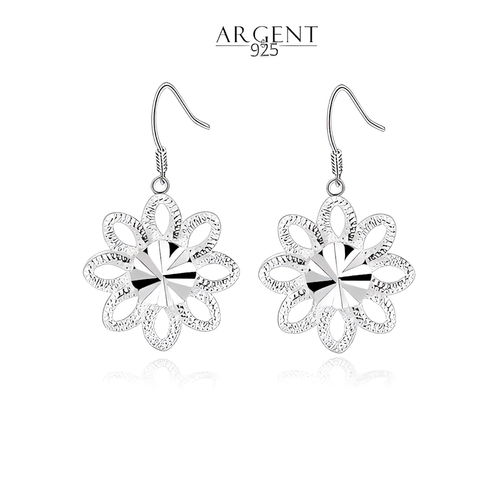 Boucles D'oreilles Pendantes Perle Fleur Mauve/parme/bleu - Cadeau Romantique - Neuf Avec étiquettes