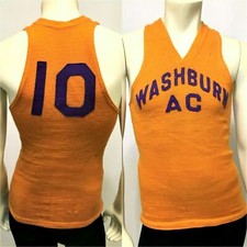 vintage 1920s Washburn AC Aroonstock Central Maine Basketball Jersey Uniform 10