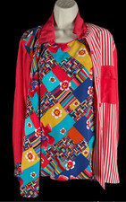 KOOS of Course Silk Blouse Two Piece Suit Shirt Dress Tank Top Versace like Prin