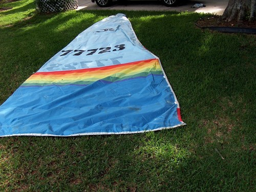 Hobie 16 Sail Main And Jib - Heavy Rust Stains - needs some repairs - Picture 2 of 23