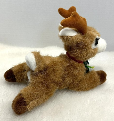 Vintage Russ Berrie Plush Starlight Reindeer with Long Eyelashes and Bell - Picture 4 of 4