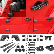 Carbon Fibre Exterior Decoration Cover Trim Kit Full Set For Jeep Wrangler Jk