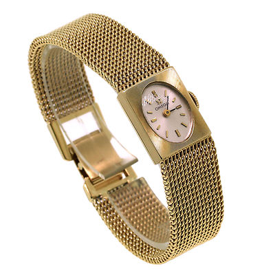 Vintage Omega Ladies Watch Solid 14K Yellow Gold Mesh  display picture 3
