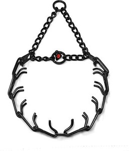 USED-Herm Sprenger Black Stainless Steel Prong Dog NoPull Training Collar 2Rings