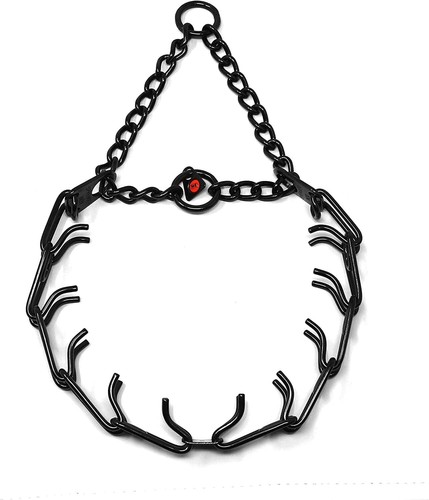 USED-Herm Sprenger Black Stainless Steel Prong Dog NoPull Training Collar 2Rings