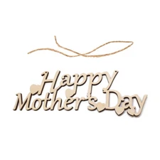 Happy Mother's Day Wooden Hanging Plaque Sign Decorative Greeting Tag for Decor