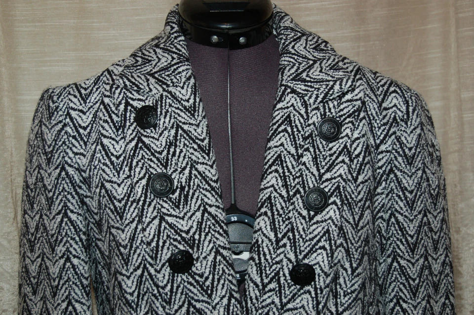 Walter Womens Jacket Tweed White and Black Blazer Size 2 - Image 2 of 4
