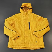 Lands' End Jacket Size S 8 Kids Unisex Yellow Hood Full Zip Lined Girl Boy Youth