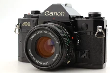[READ EXC+5] Canon A-1 SLR Black FIlm Camera Body New FD 50mm F1.8 Lens JAPAN