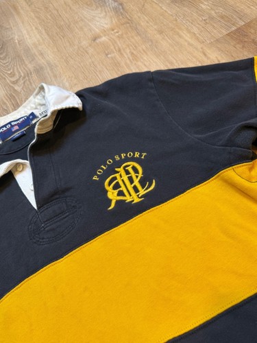 Vintage 90s Polo Sport Ralph Lauren Scribble Rugby Shirt Fit Small - Picture 7 of 8