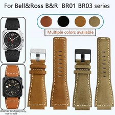 24mm Leather Watch Band Strap For Bell  Ross BR01 BR03 Bracelet