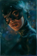 original drawing 20 x 30 cm 15KJ artwork soft pastel modern catwoman