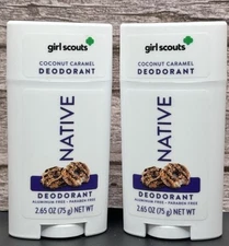 2-Piece Set-Native-GIRL SCOUTS-Coconut Caramel Deodorant-SHIPS FREE