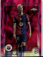 2025 Topps UEFA Club Competitions Dani Olmo #94 Pink Wave Refractor #/250
