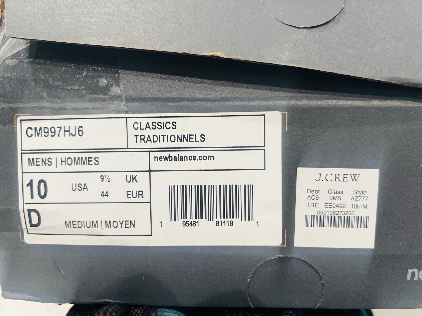 SAOLA New Balance 997HJ6 Jcrew Uomo Taglia 10