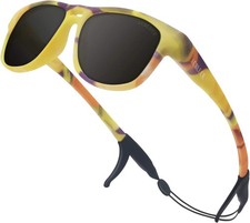 Kids Sunglasses TPEE Unbreakable Frame Polarized Sports Glasses with Adjustable