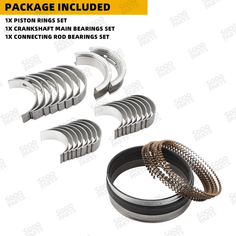 Std Rod & Main Bearing Piston Rings For 99-16 Chevy GM Gen III IV LS 4.8L 5.3L - Изображение 3 из 4