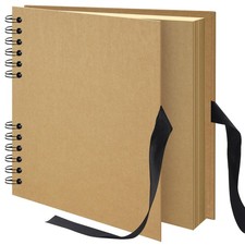 Remowith 10x10" DIY Scrapbook Photo Album, 40-Page Thick Kraft Paper Picture Boo