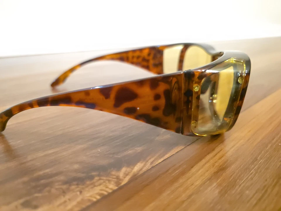 EAGLE EYES FIT-ONS #50036 Brown SPORTS WRAP SIDE SHIELD SUNGLASSES VGC - Image 2 of 4