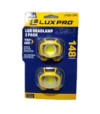 NEW LuxPro LED Headlamp 2-Pack LP305-2PK - 148 Lumens Adjustable Headban
