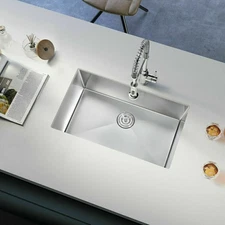 30'' Single Bowl Kitchen Sink Undermount Sink 304 Basin Stainless Steel Sink US